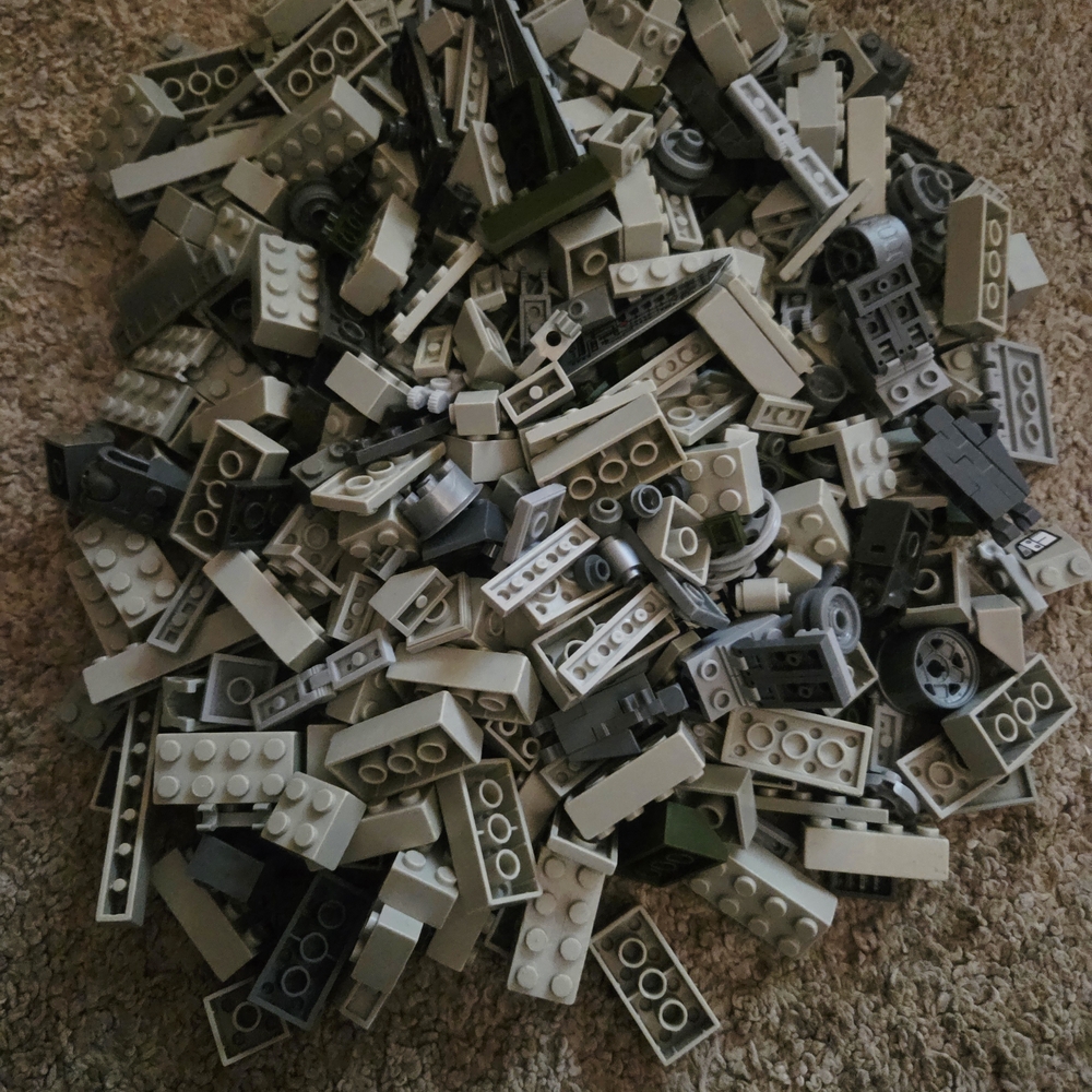 Building Blocks Set - Gray, Unbranded